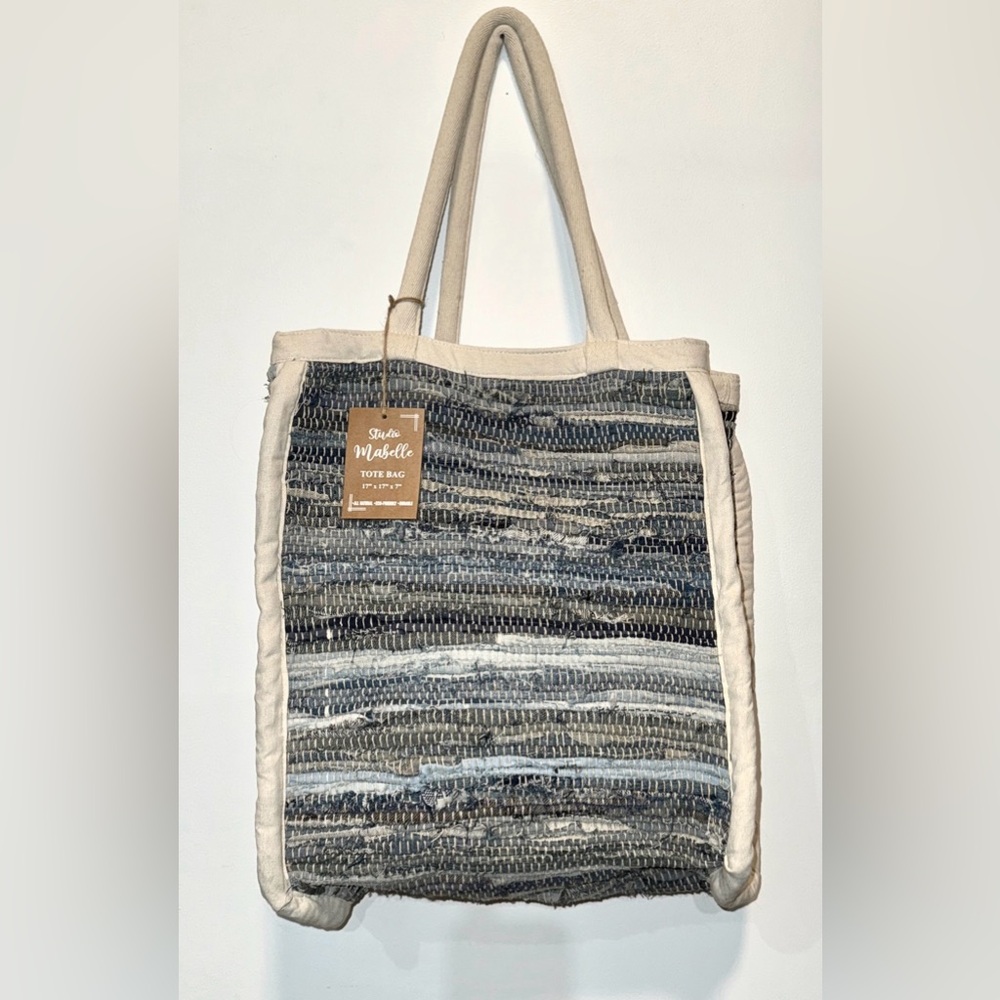 Studio Mabelle NWT Cotton Chindie Tote Bag 17 x 17 x 7 All Natural Eco-Friendly